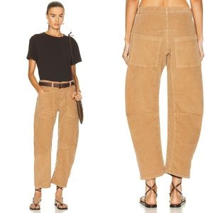 Nili Lotan Shon Corduroy Pant - Camel  12 NWT Cord Barrel Bow Leg